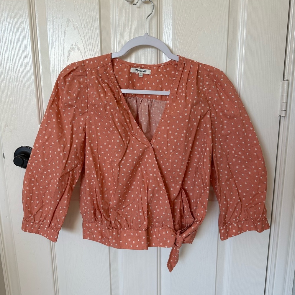 Pink Wrap Top with Stars